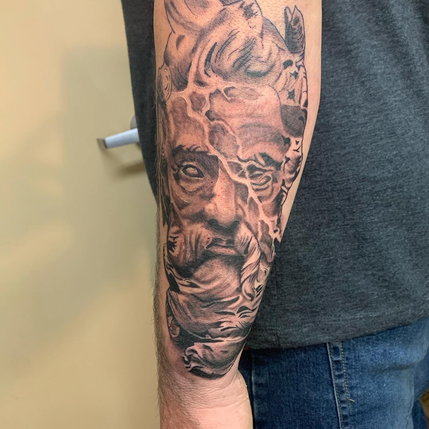 Tattoo by @immortal_tattoos707 — realism, black_and_grey