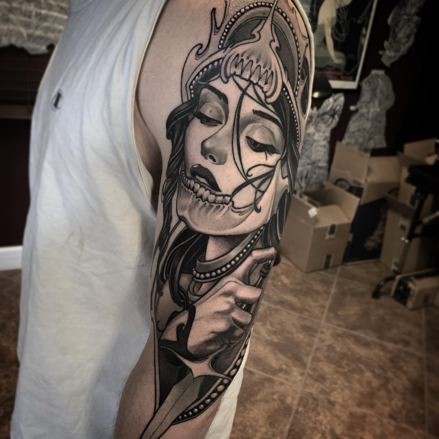 Tattoo by @jeffnortontattoo — black_and_grey, realism