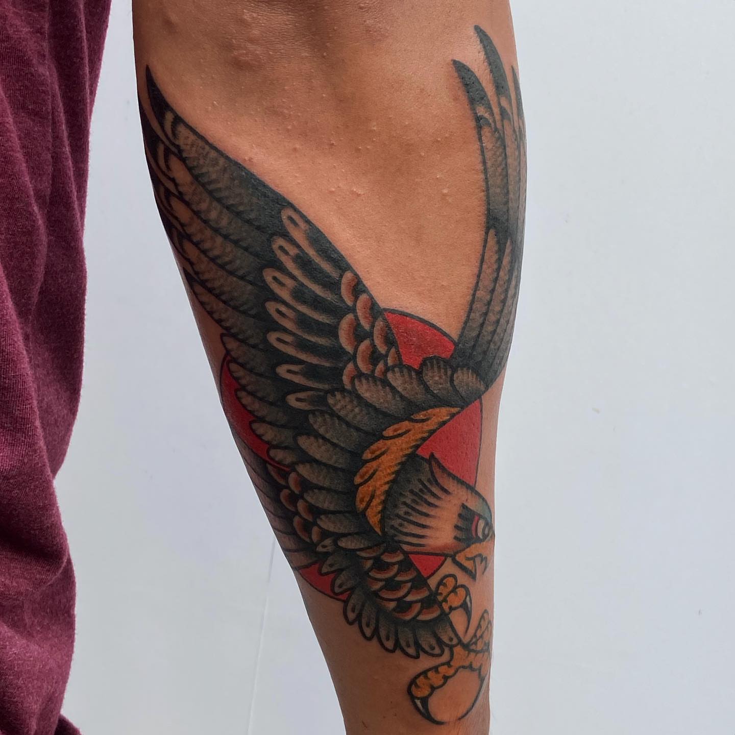 Bird American traditional tattoo on the forearm by Rob Banks