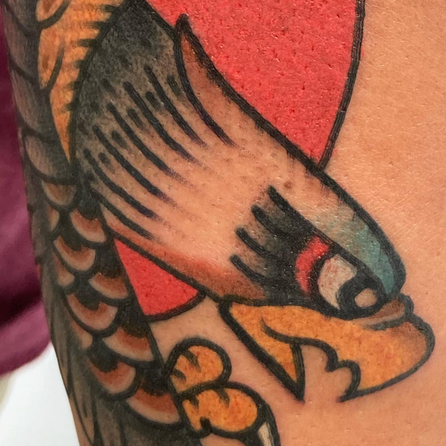 Bird American traditional tattoo on the forearm by Rob Banks