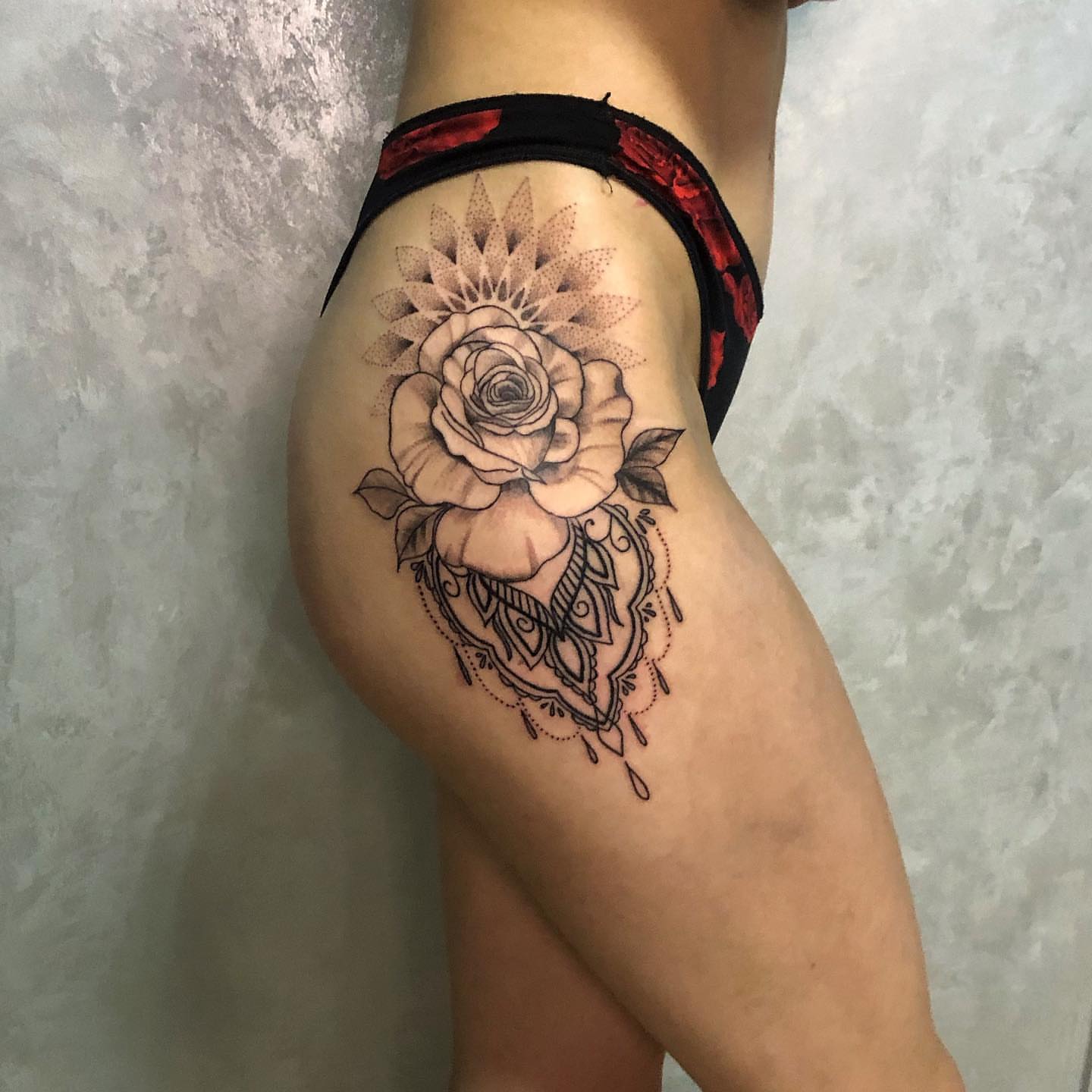 Tattoo by @romanostattoo — dotwork, geometric