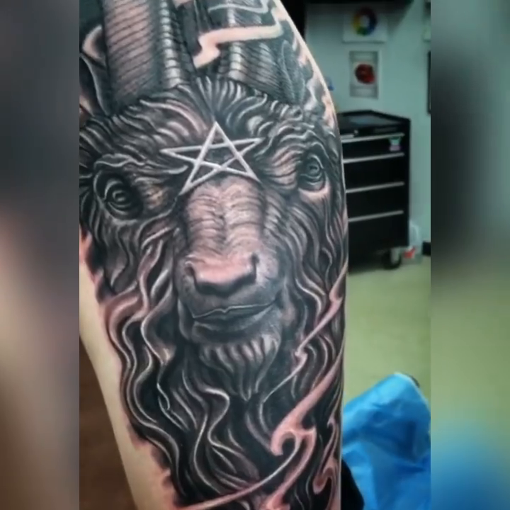 Tattoo by @karrissastitttattoos — dark_realism, black_and_grey