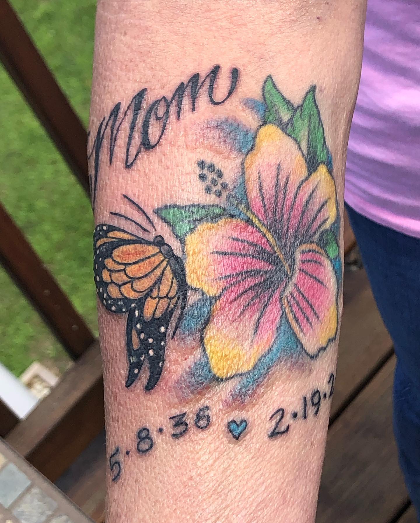 Mom dotwork tattoo on the forearm by Strange Brew Tattoo