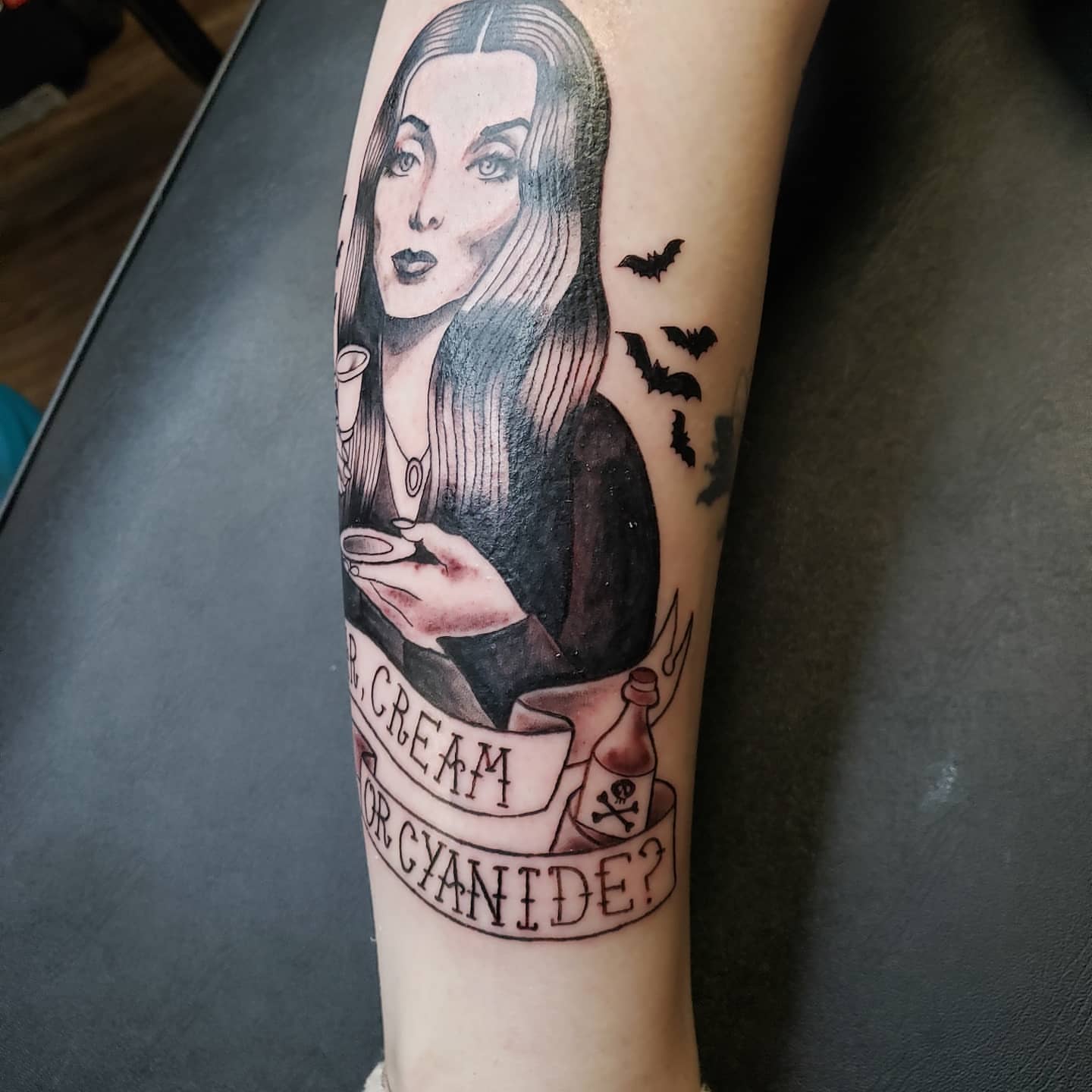 Tattoo by @inked_cupcake_tattooer — black_and_grey, realism