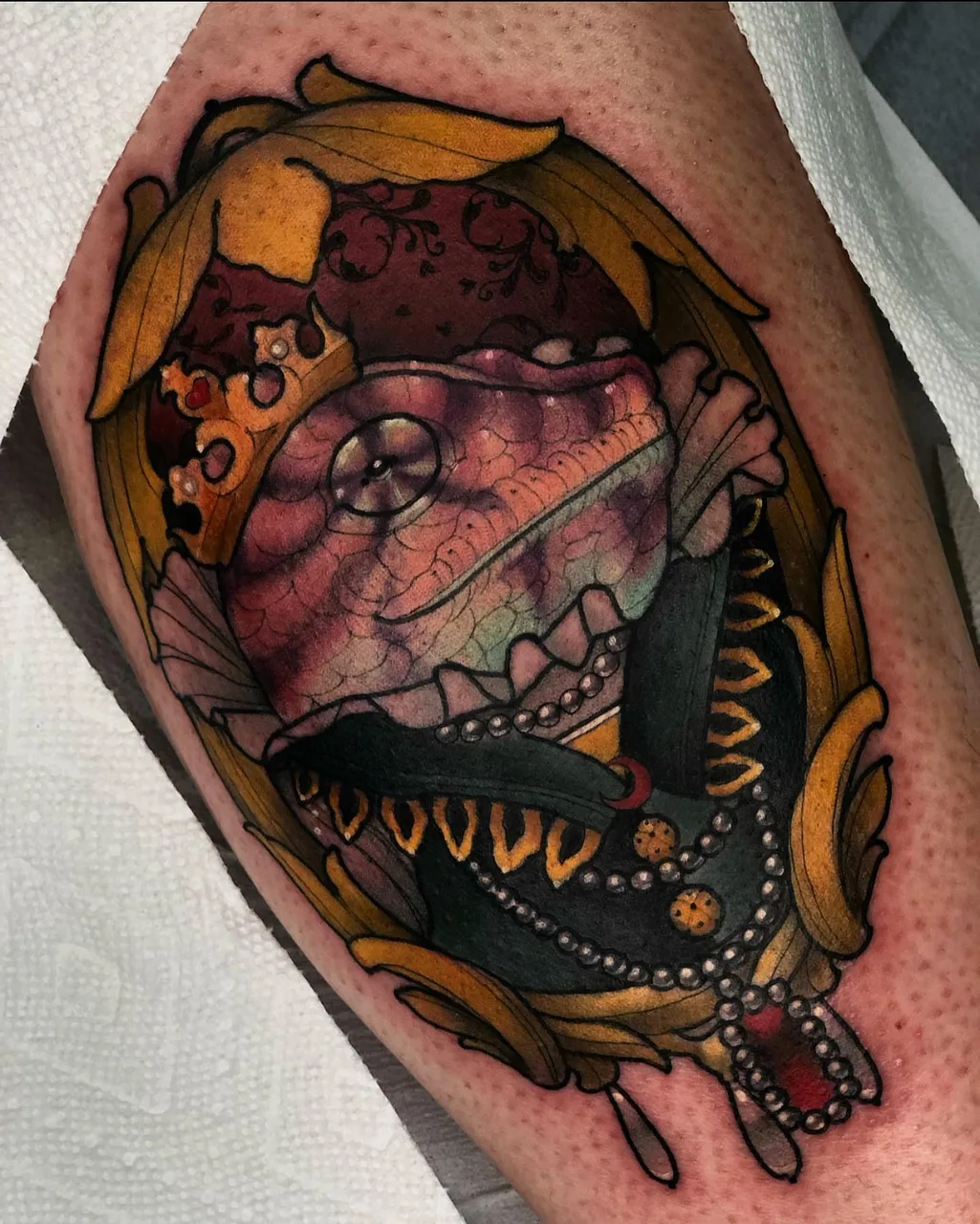 Reptile realism tattoo on the thigh by ✤ ᴋɪʀᴀ ᴋɴᴏᴡʟᴛᴏɴ ✤