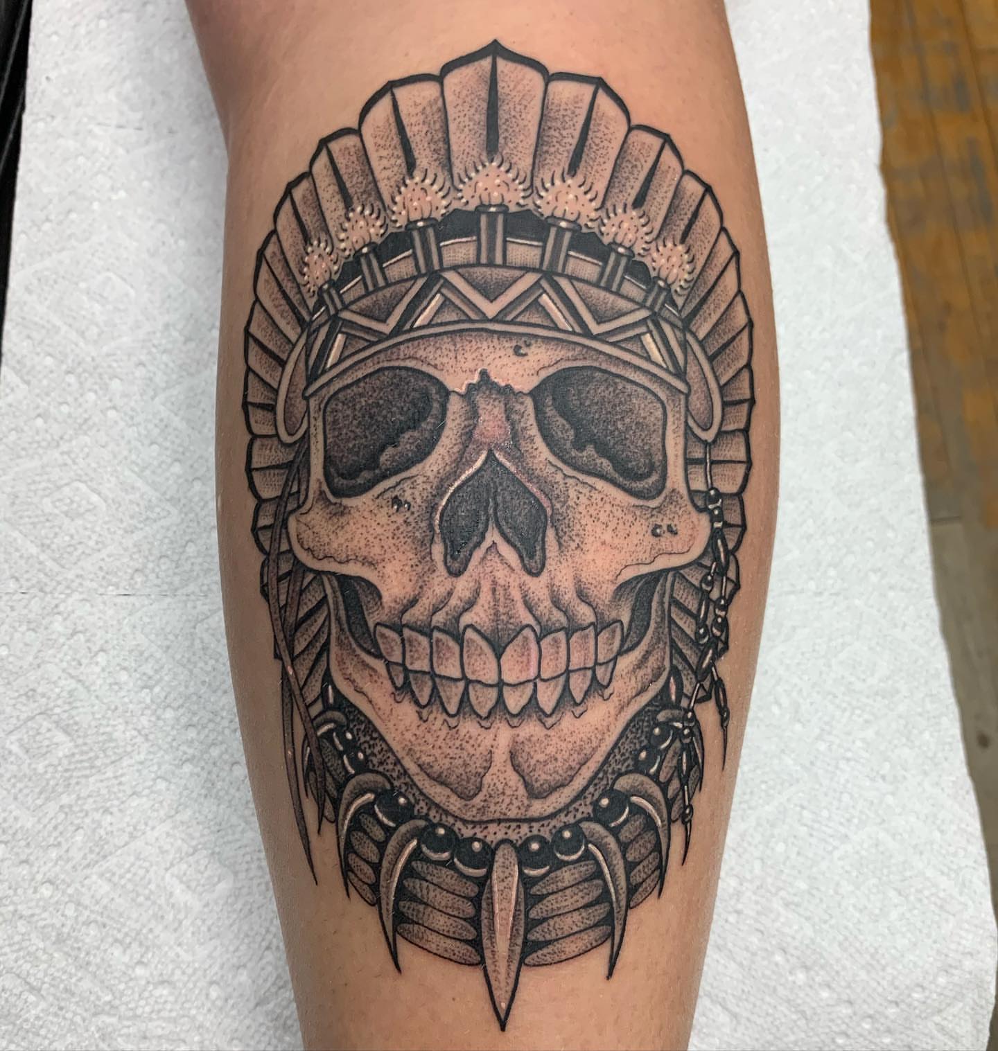 Tattoo by @oldetownescott — black_and_grey, realism