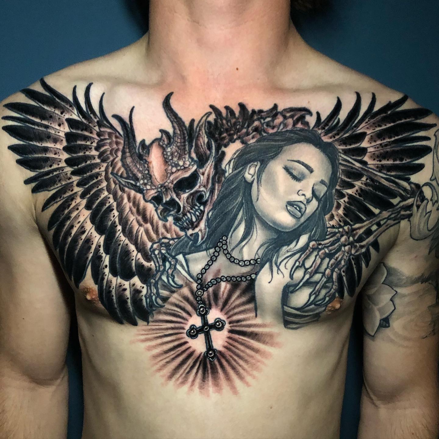 Tattoo by @wtc3art — black_and_grey, realism