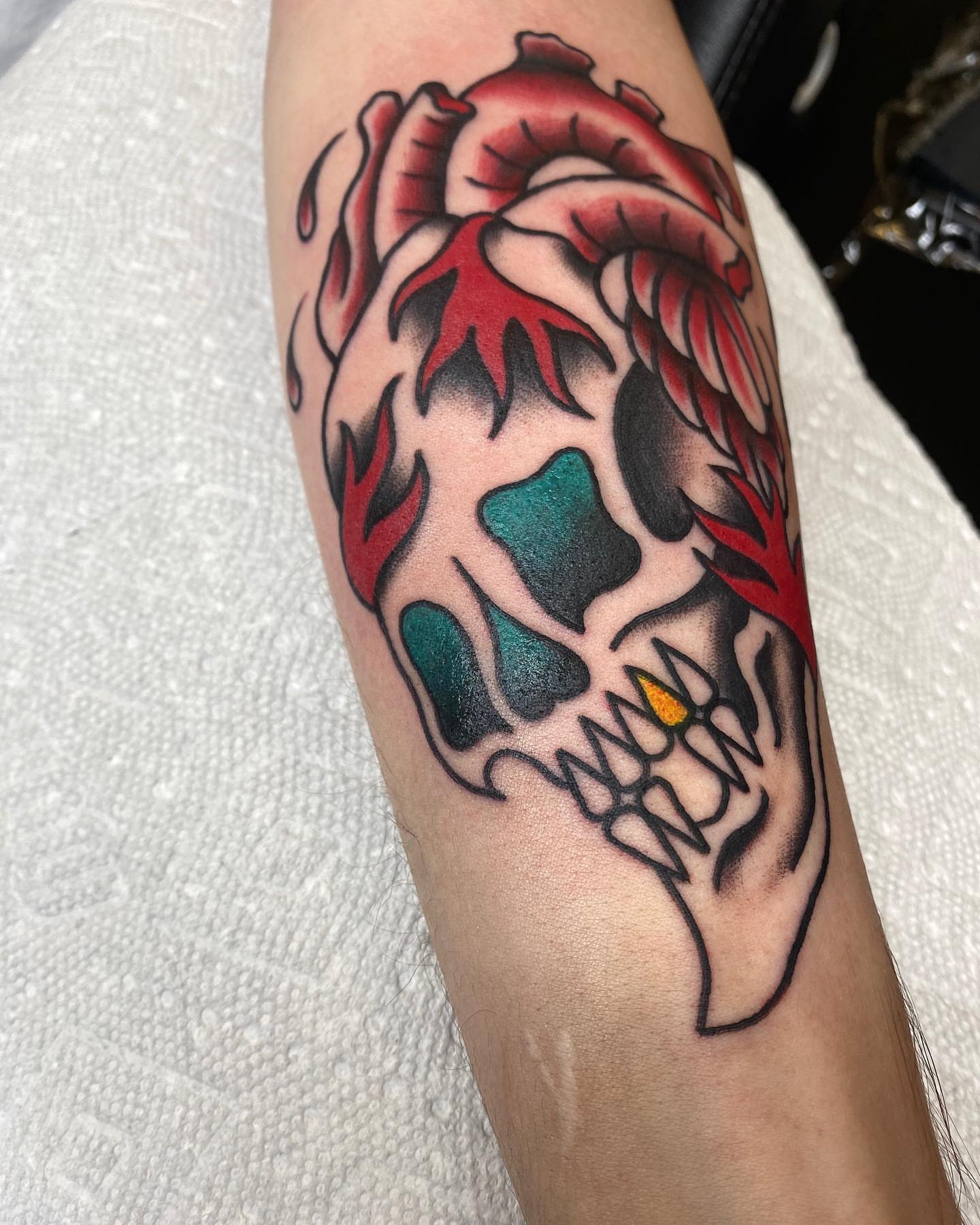 Tattoo by @tattoosbybraddock — american_traditional, dotwork