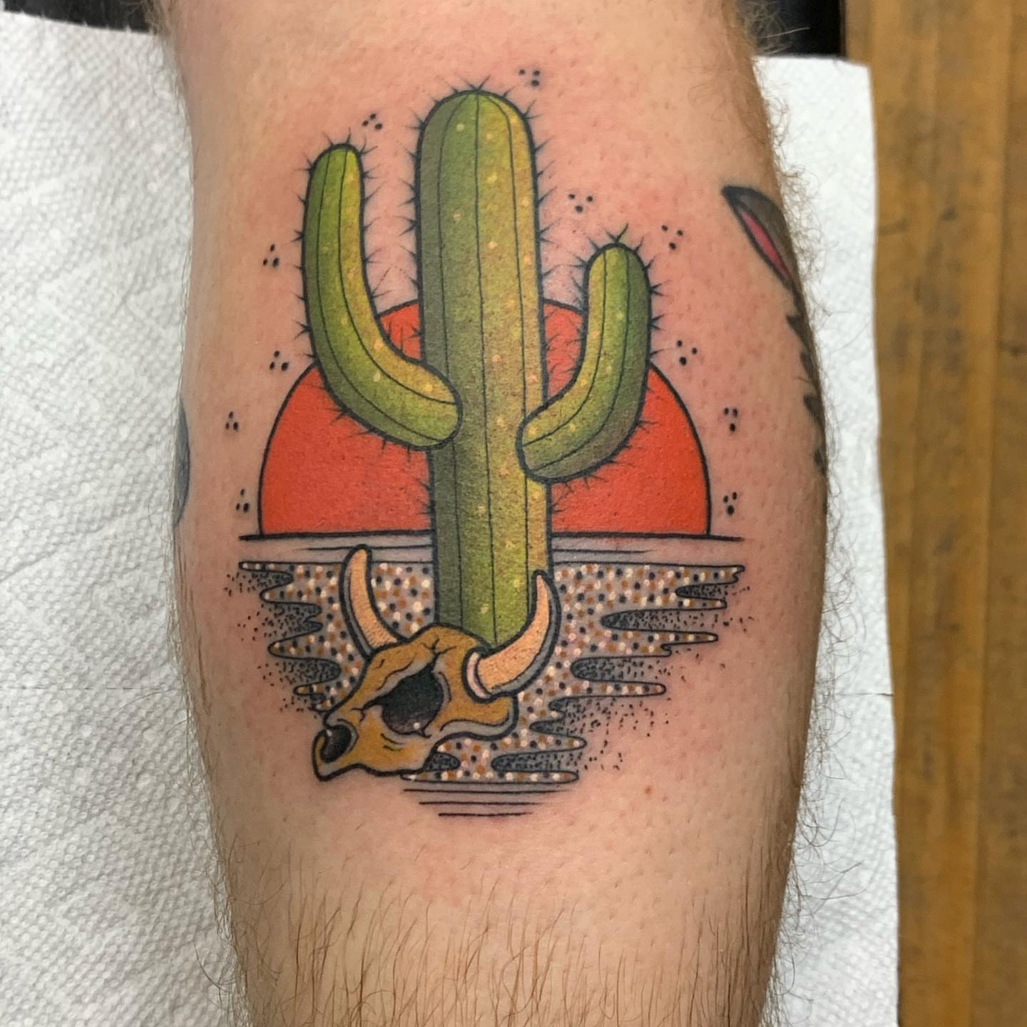 Tattoo by @oldetownescott — dotwork, american_traditional