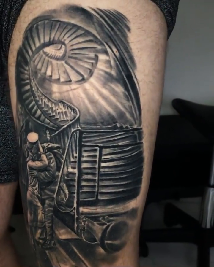 Tattoo by @sim_camillonitattoos — realism, black_and_grey