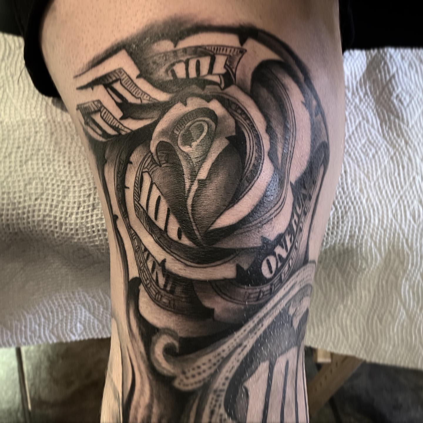 Tattoo by @ambergram_chicago — black_and_grey, geometric