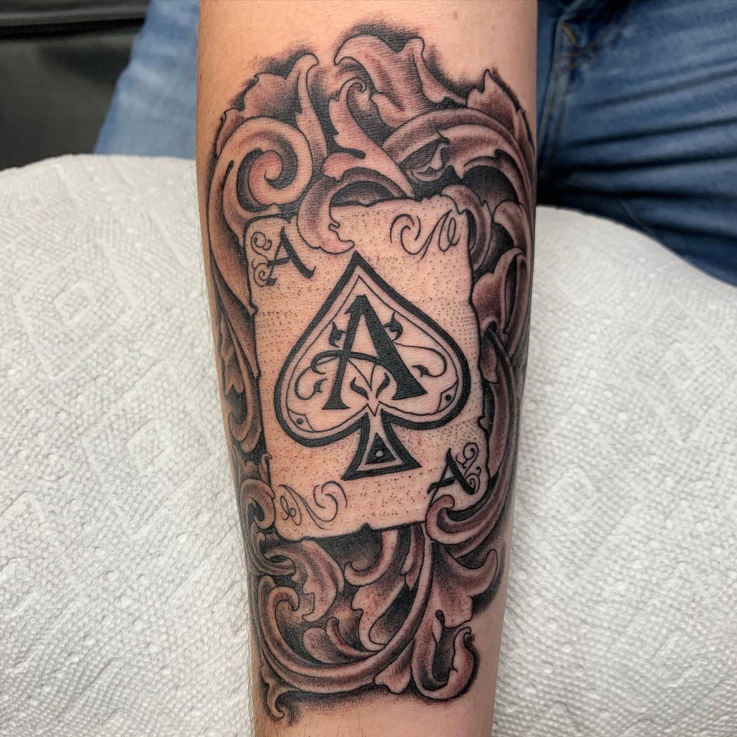 Tattoo by @oldetownescott — black_and_grey