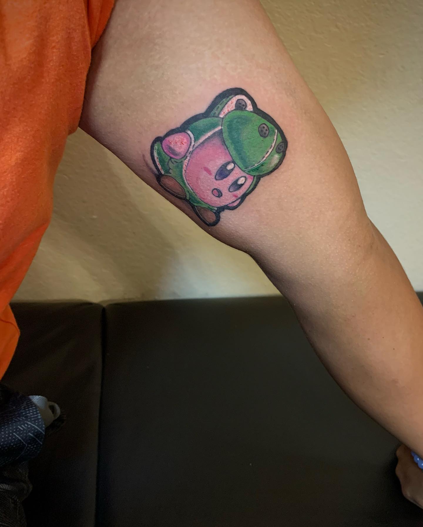 Kappa dotwork tattoo on the forearm by Leo Torres