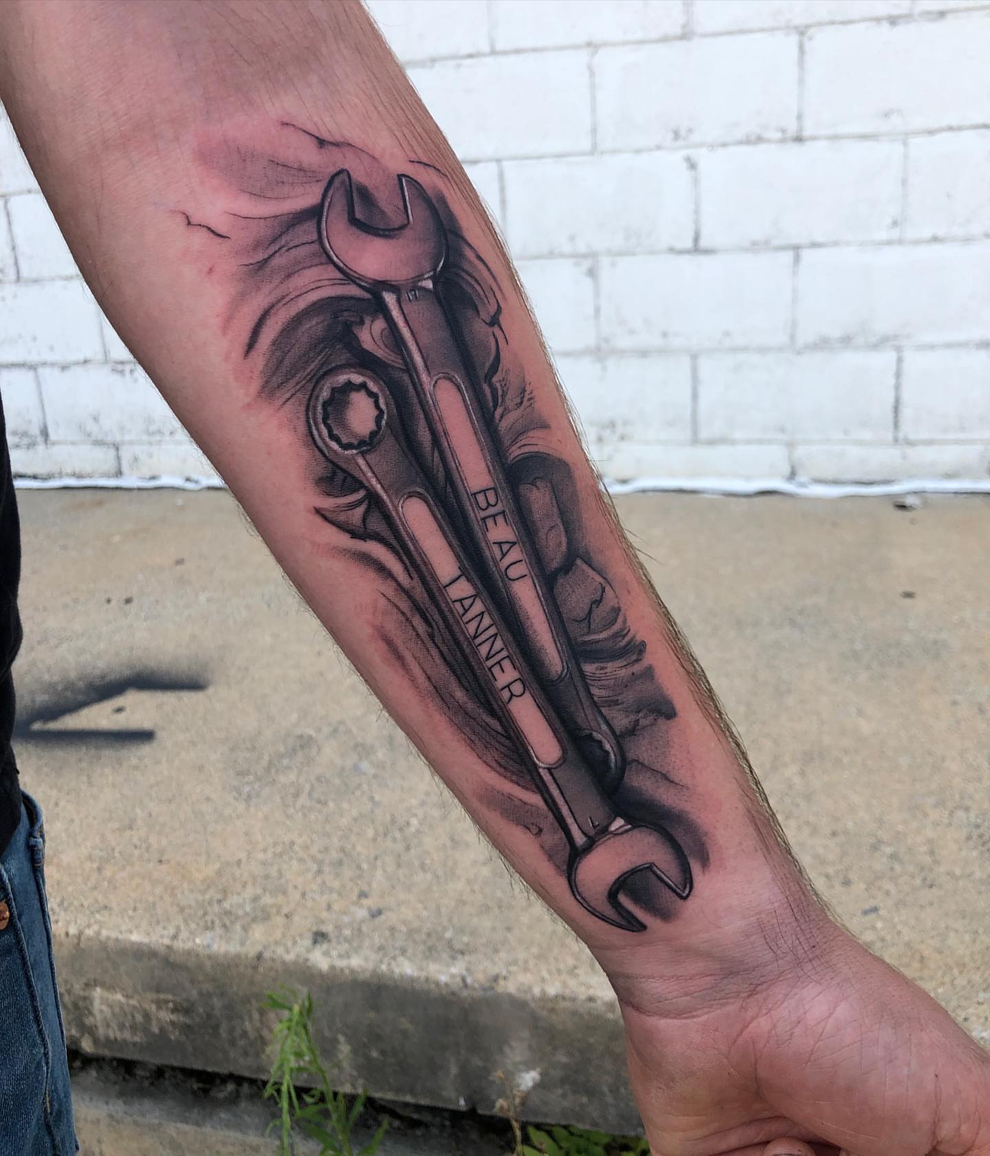 Tattoo by @nickjonestattoos — black_and_grey