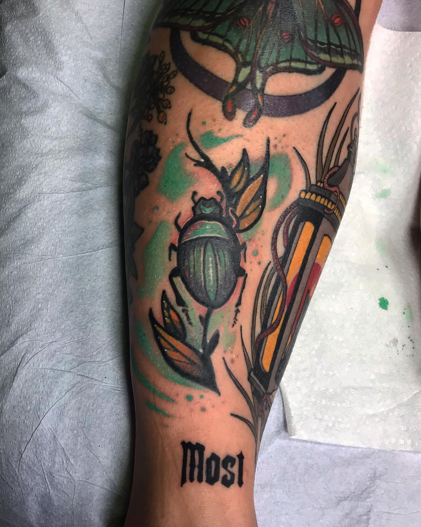 Tattoo by @twinleaftattoo — american_traditional, dotwork