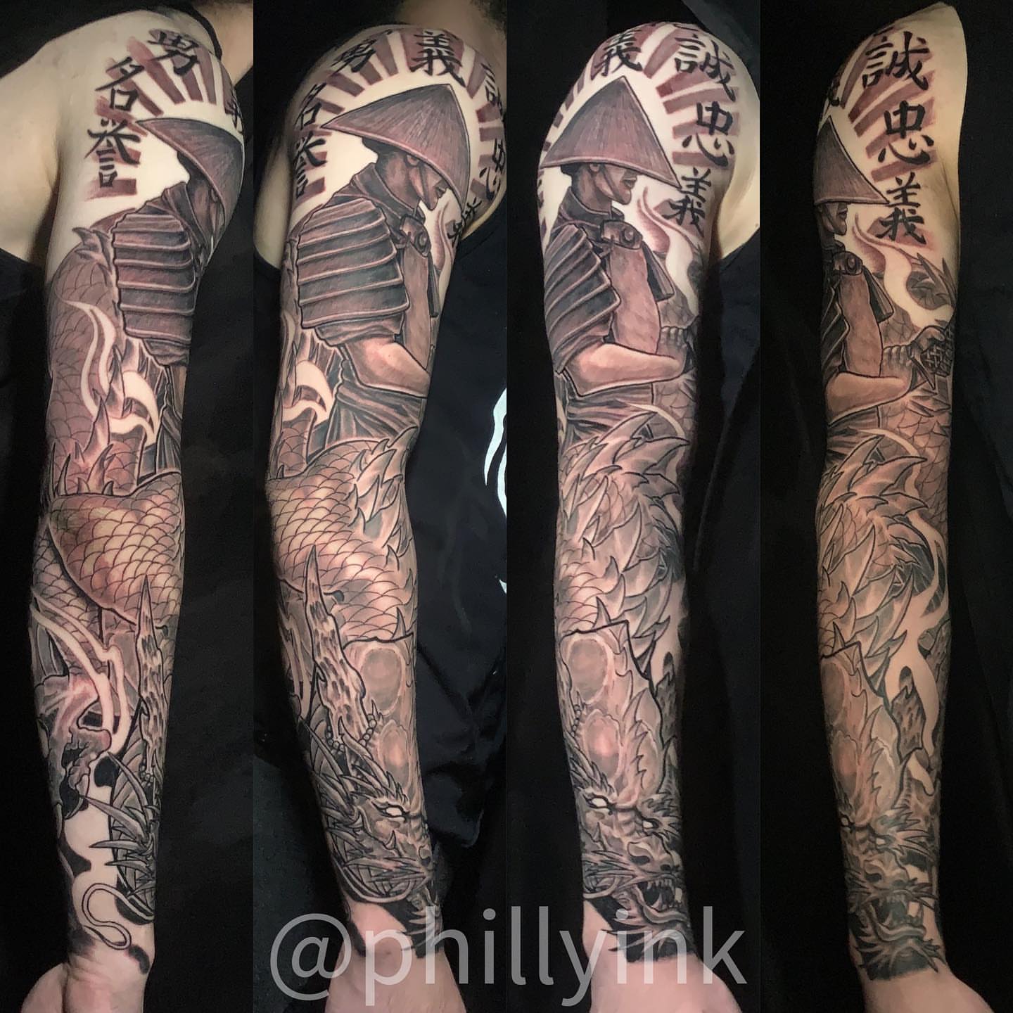 Samurai warrior japanese irezumi tattoo on the forearm by Jason L.