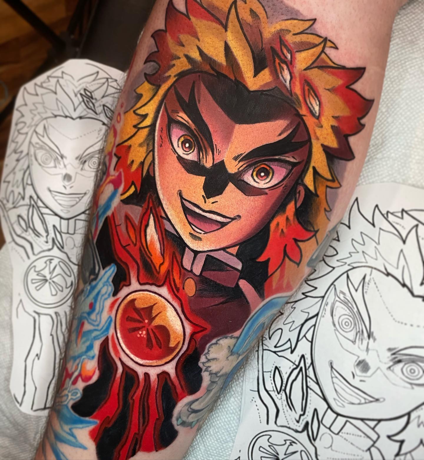 Anime character anime tattoo on the forearm by Kara Klenk