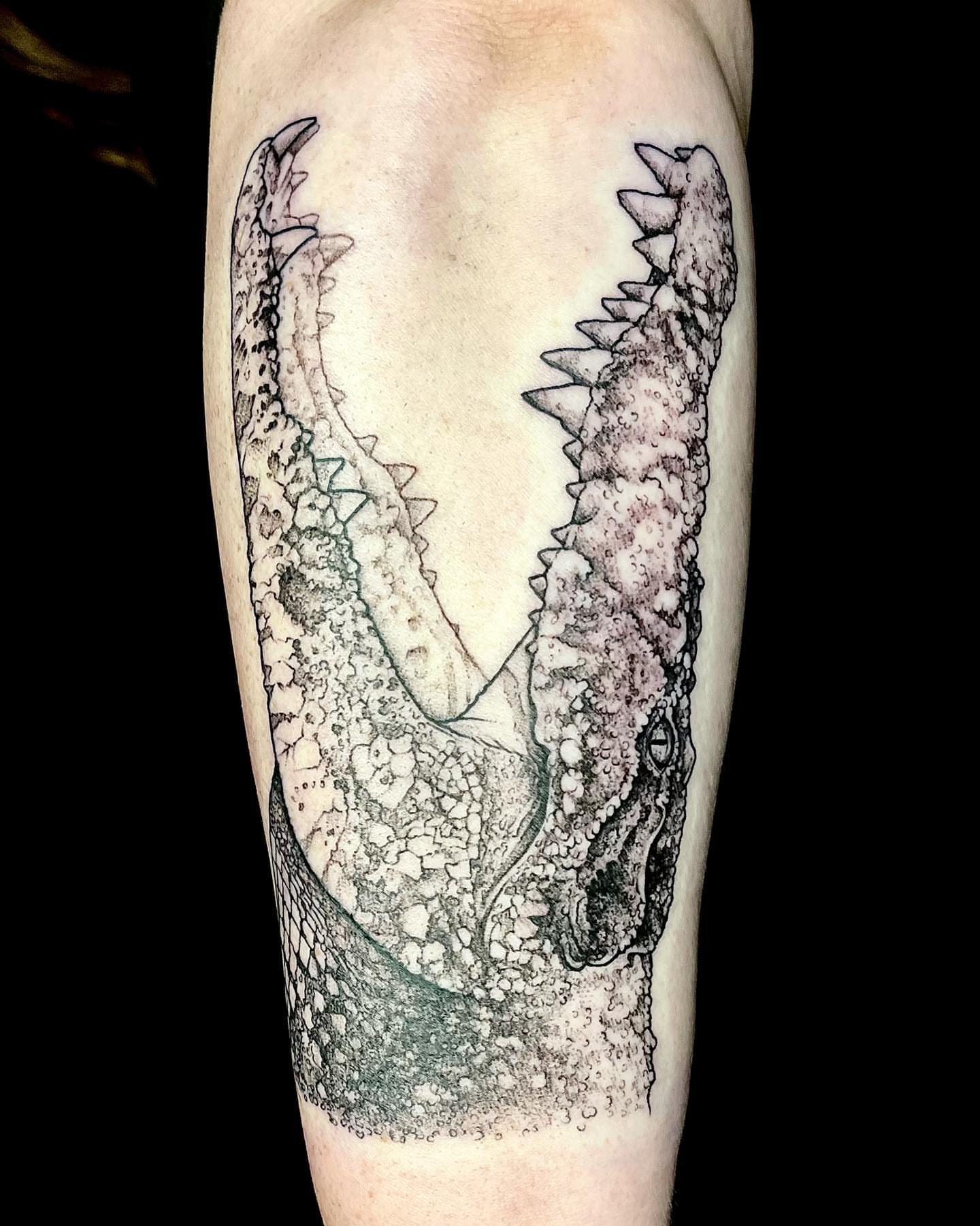 Tattoo by @therubygore — dotwork, realism