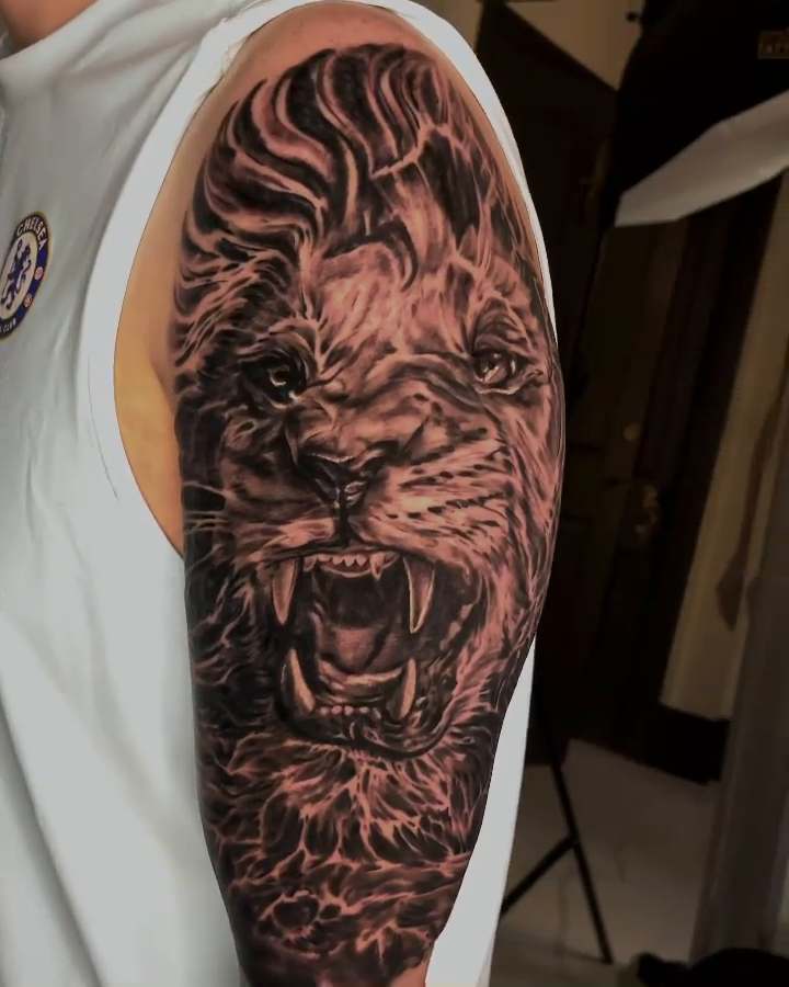 Tattoo by @sim_camillonitattoos — realism, black_and_grey