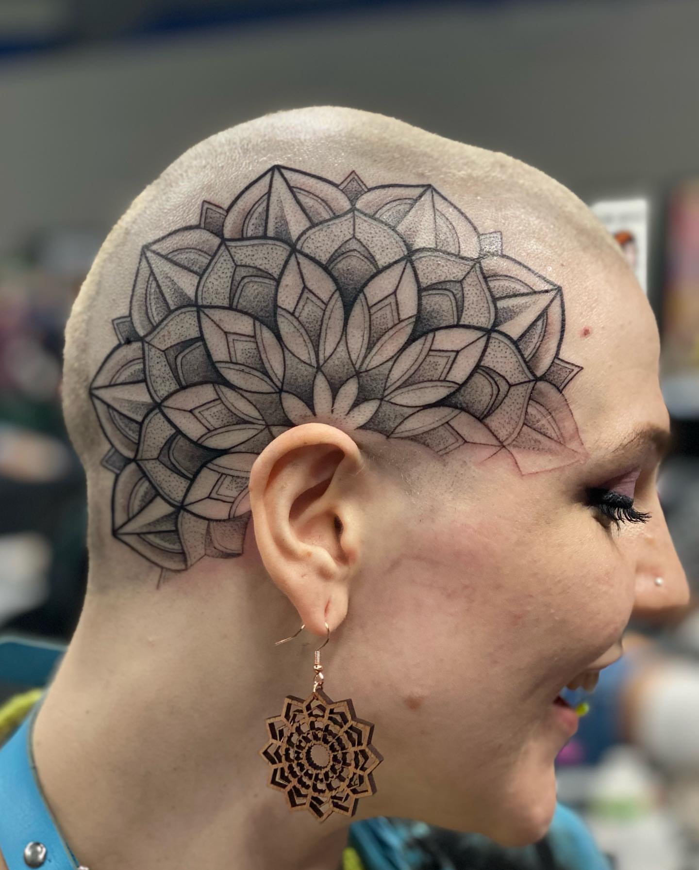 Tattoo by @onespeedtattoo — dotwork, geometric