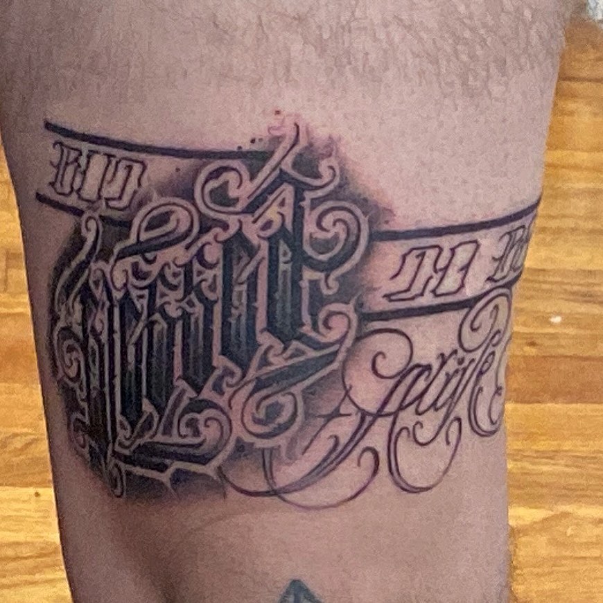 Ornamental gate ornamental tattoo on the forearm by Christopher Heffley