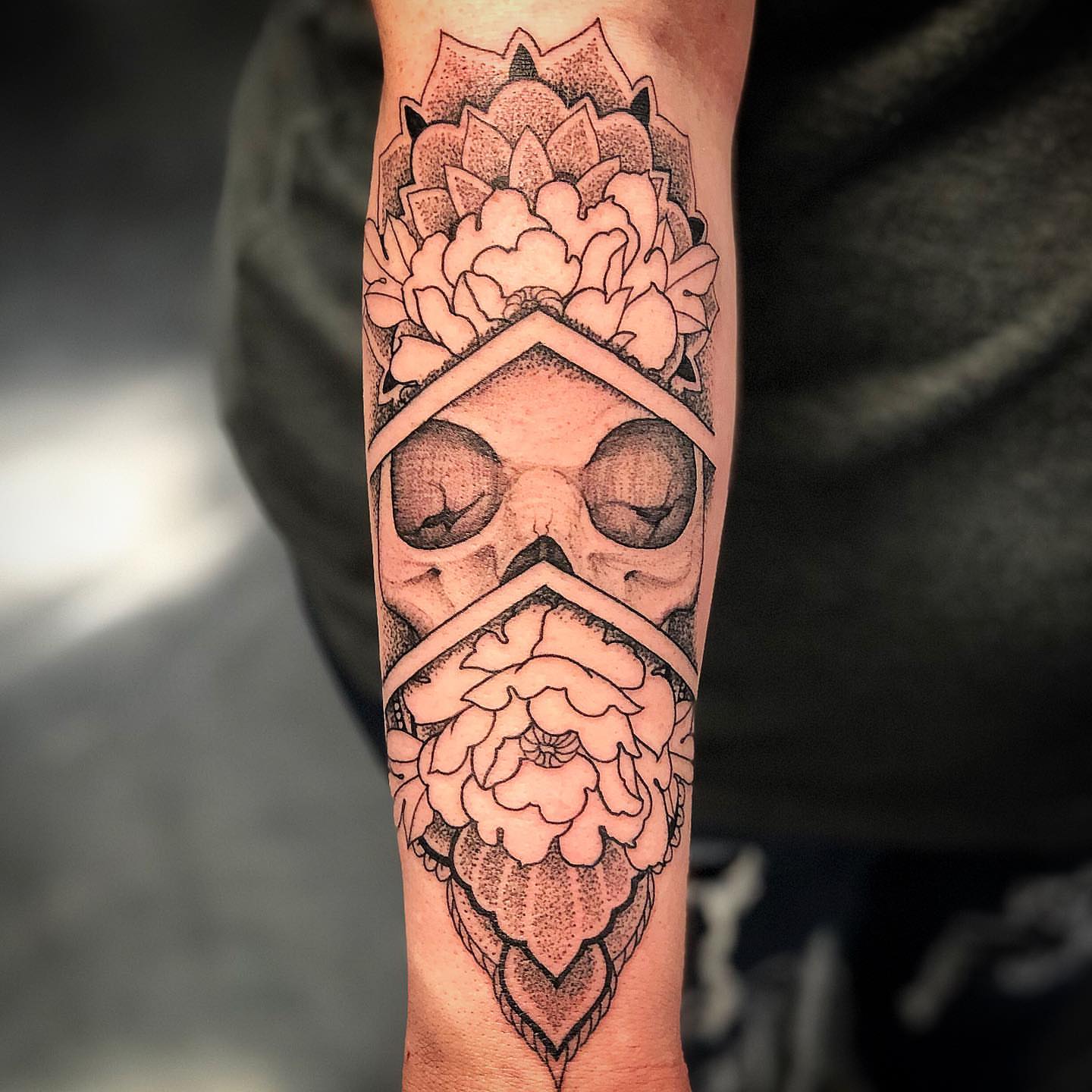 Tattoo by @tattoosbyrzo β dotwork, black_and_grey