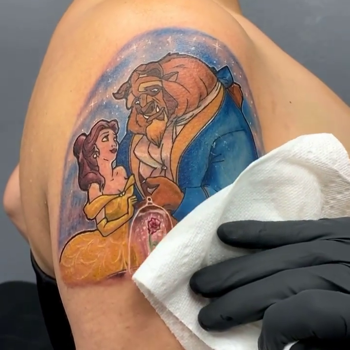 Beauty and the Beast anime tattoo by ♠️KEITHKUSTOM♠️ San Antonio Tattoo Artist