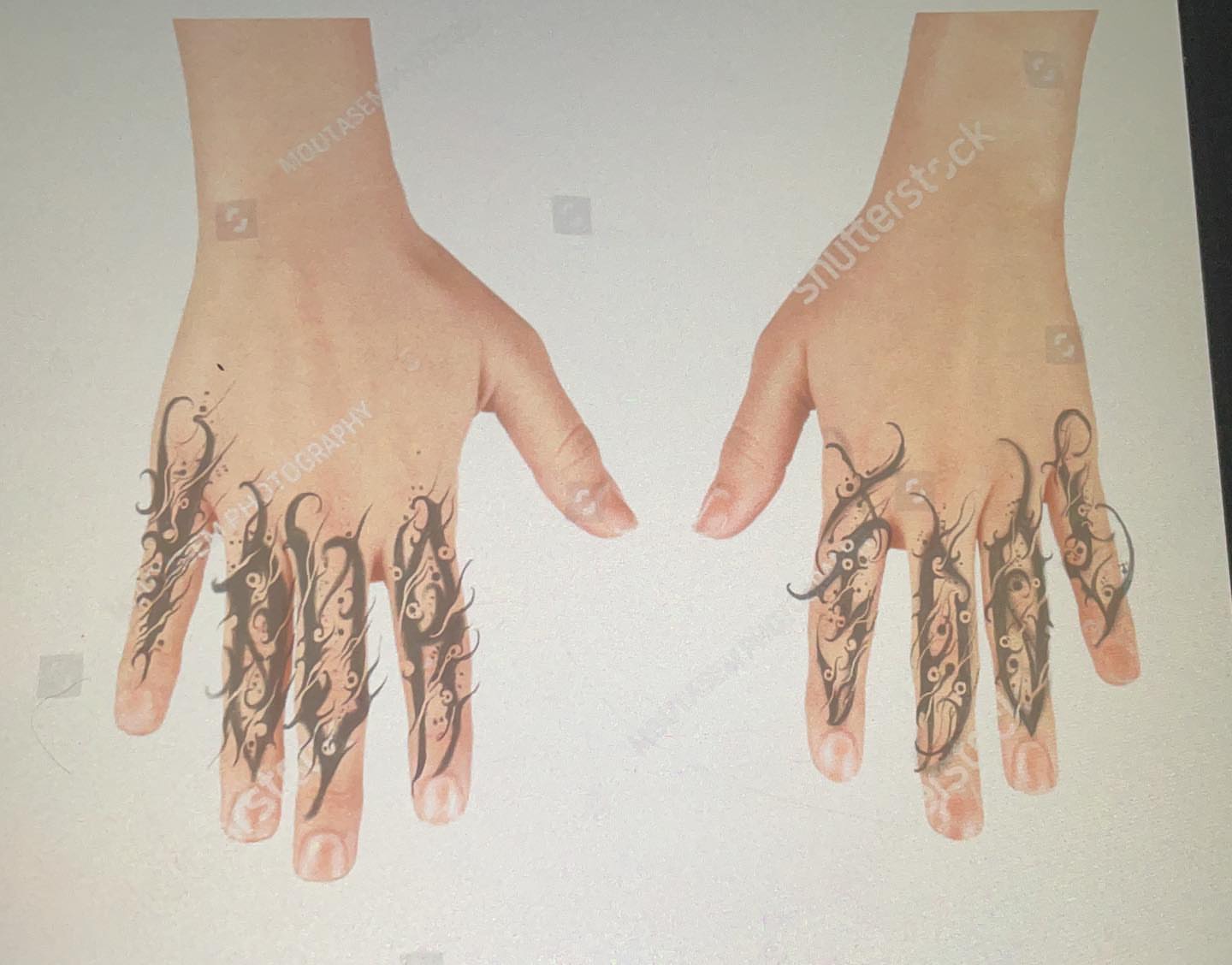 Flame design tribal tattoo on the hand by S C A B B e R W O C K y