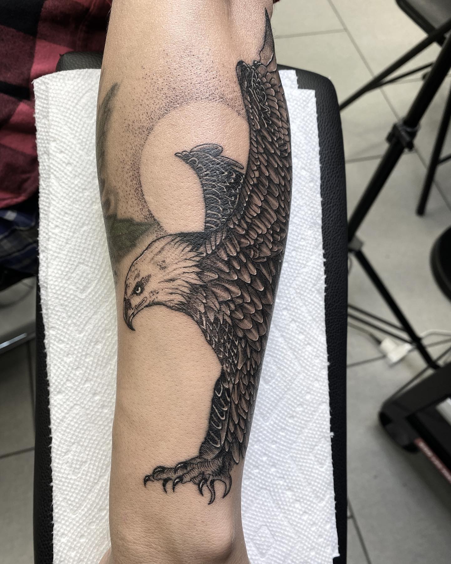 Hawk realism tattoo on the forearm by Dayana✨