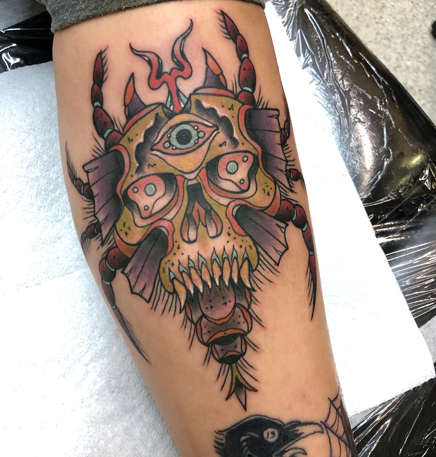 Tattoo by @joshshawtattoos — american_traditional, dotwork