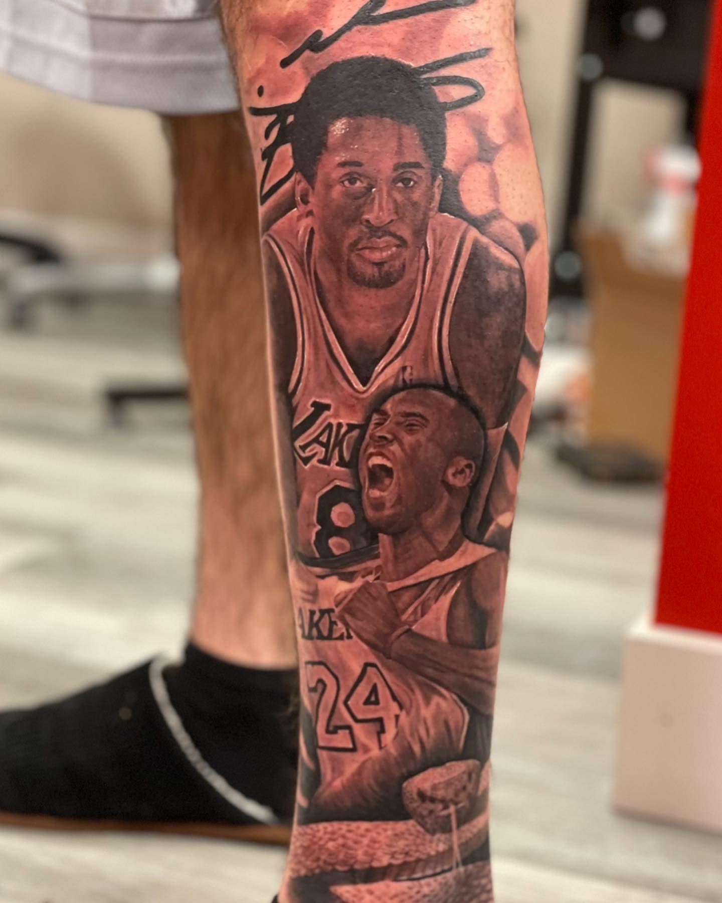 Basketball players realism tattoo on the forearm by Jeremiah Warner