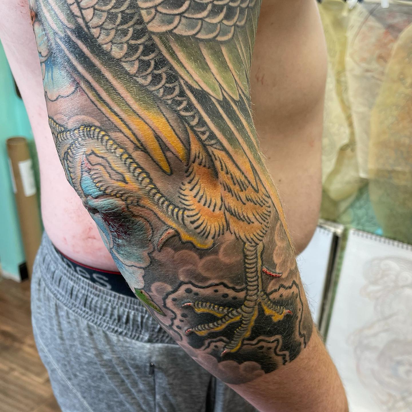 Dragon japanese irezumi tattoo on the forearm by Mark Thompson, Dallas, Texas