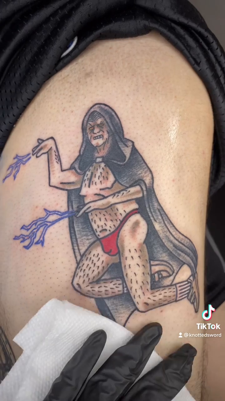 A witch with a snake surrealism tattoo on the shoulder by ππππππππ