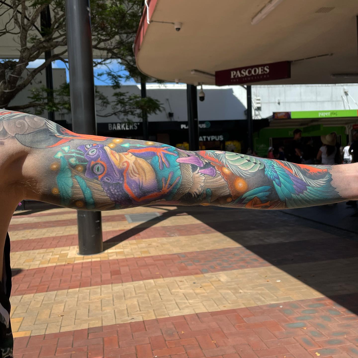 Underwater creature japanese irezumi tattoo on the forearm by Erin Chance