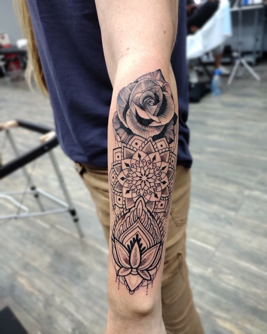 Tattoo by @kellykalani — black_and_grey, geometric