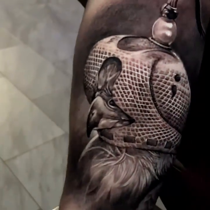 Tattoo by @tat2va — realism, black_and_grey