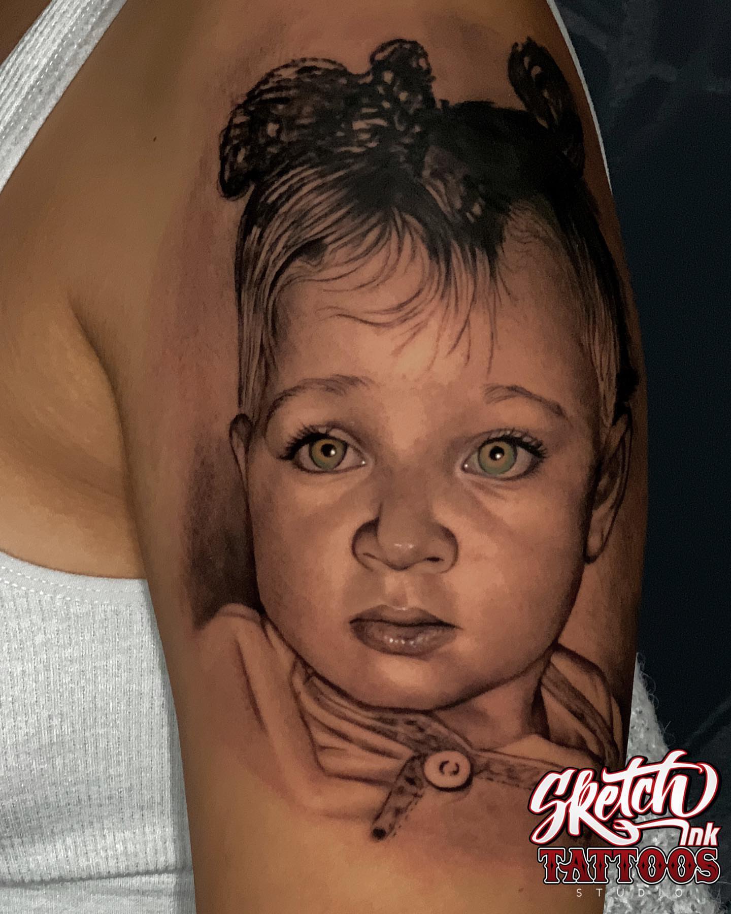 Tattoo by @sketchink08 — realism, black_and_grey