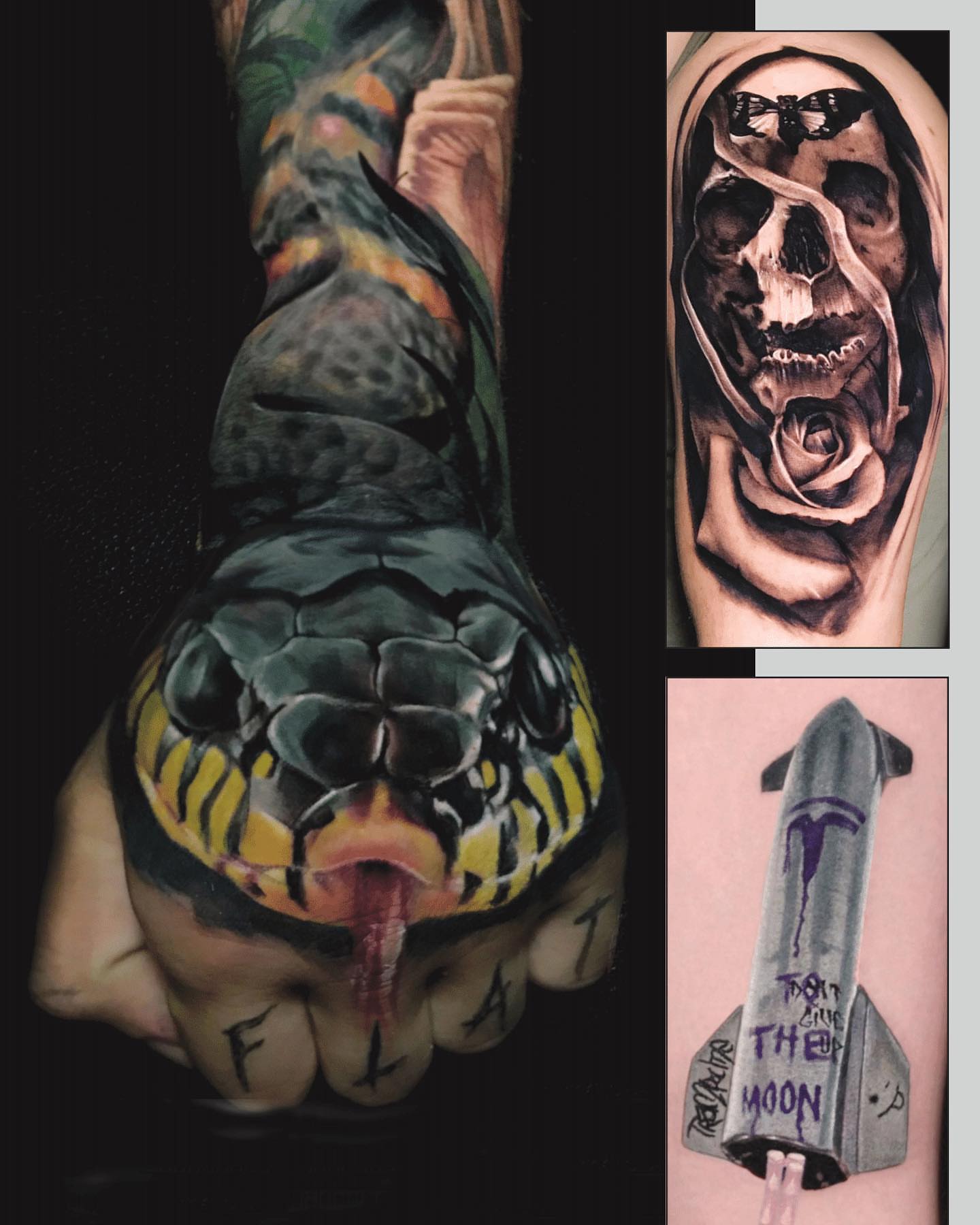 Snake realism tattoo on the forearm by Aren