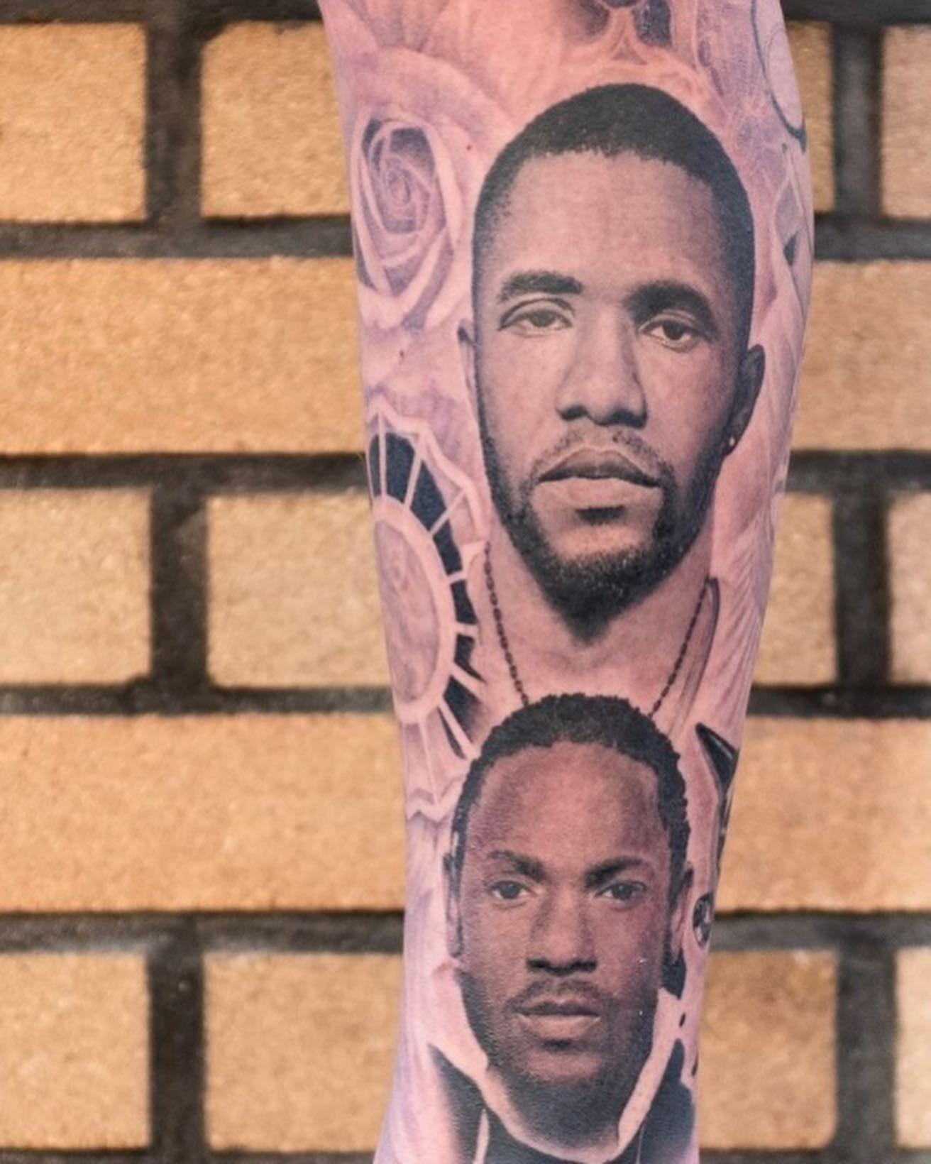 Portrait realism tattoo on the forearm by Jeremiah Warner