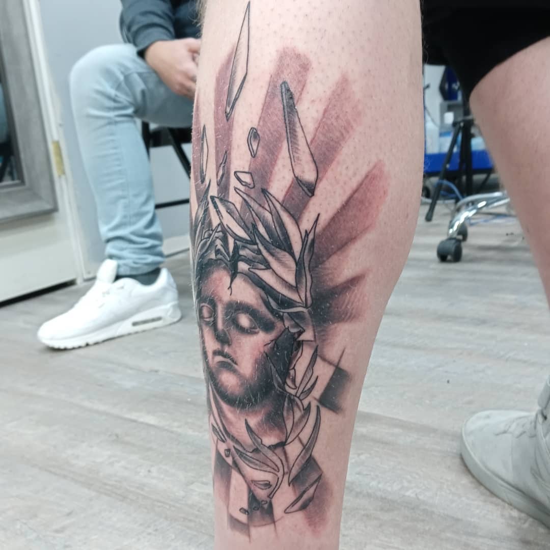 Tattoo by @conwaythetattooer — realism, black_and_grey