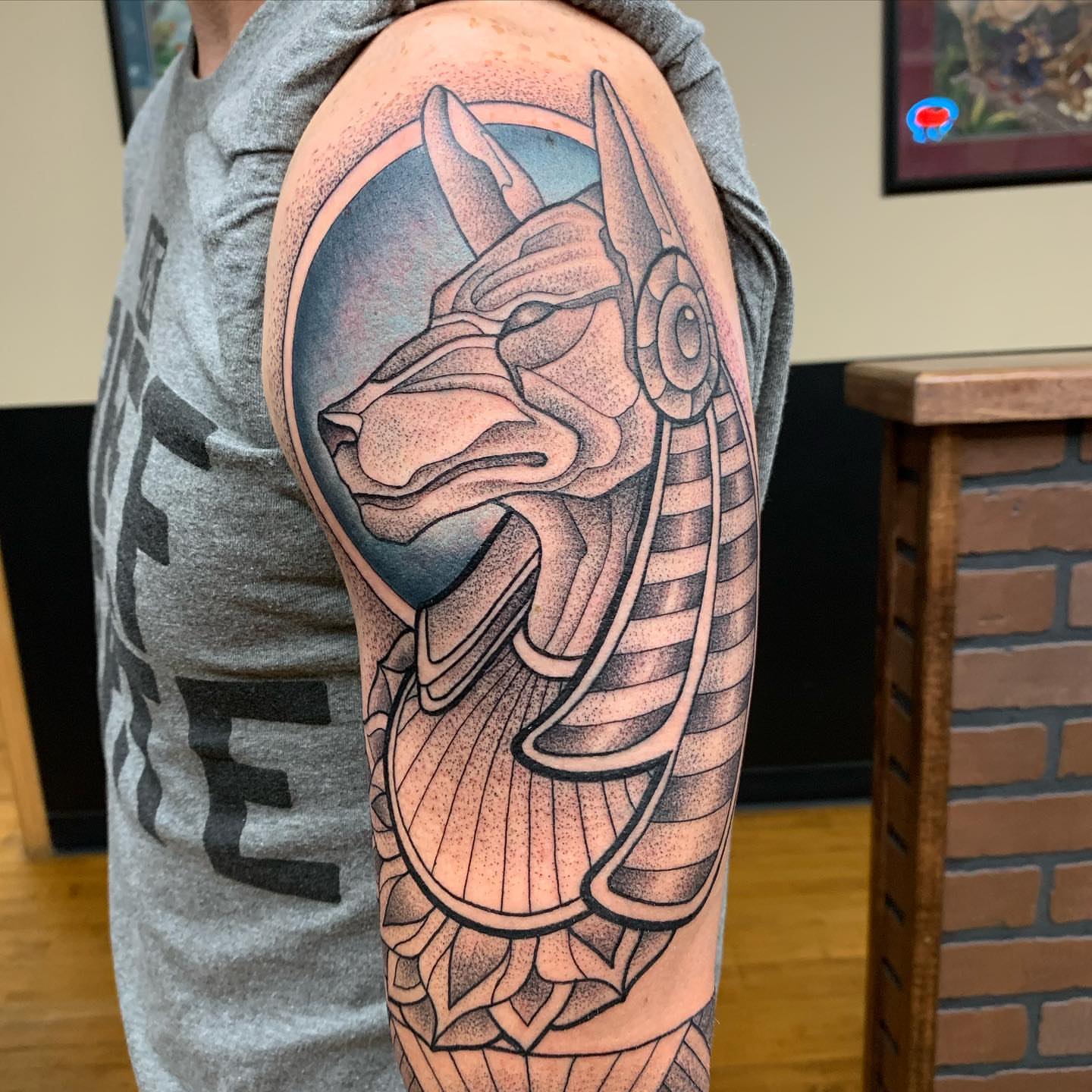 Tattoo by @oldetownescott — dotwork, geometric