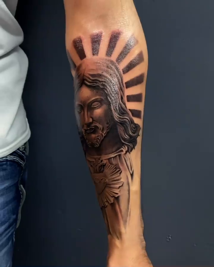 Tattoo by @tiantattooart — realism, black_and_grey