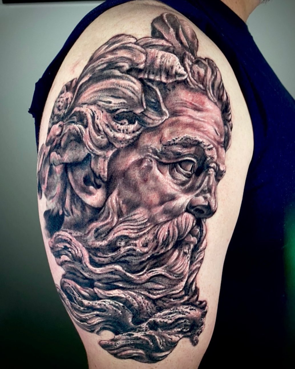 Tattoo by @jasonadkinstattoo — realism, black_and_grey