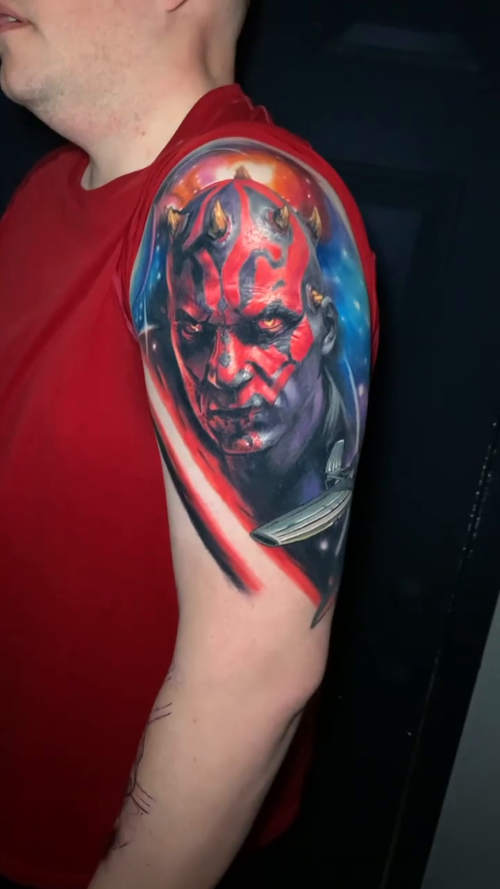 Darth Maul realism tattoo by Raul Ugarte, Roseville, California