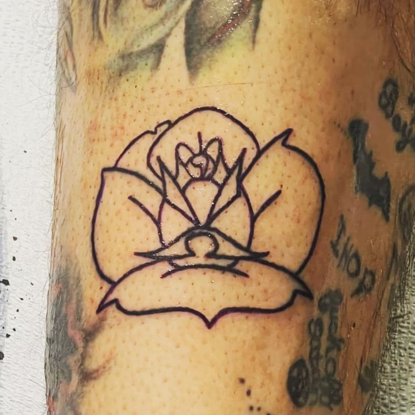 Rose black and grey tattoo on the forearm by Nadine ☥