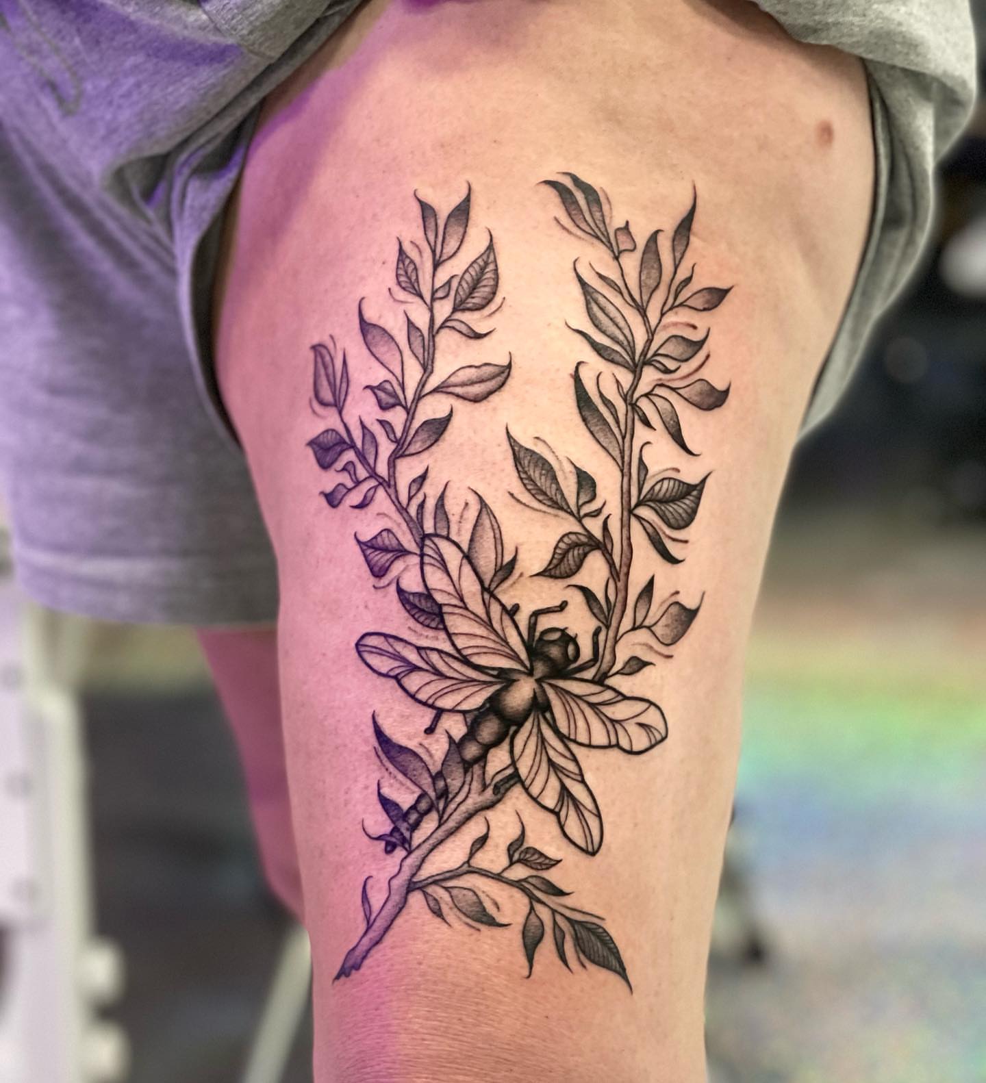 Tattoo by @queenieink — black_and_grey