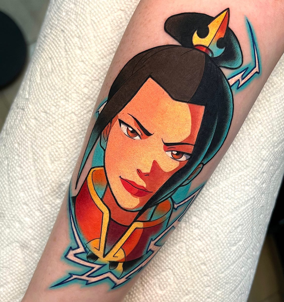 Mulan American traditional tattoo on the forearm by Shelby Ouellette
