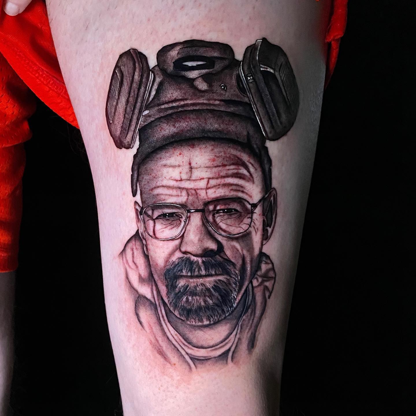 Breaking bad heisenberg realism tattoo on the forearm by Becky Lee Cameron