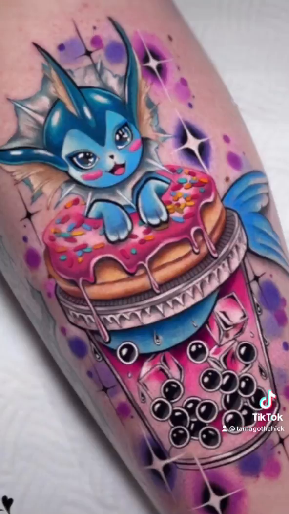 Tattoo by @tamagothchick β new_school, anime
