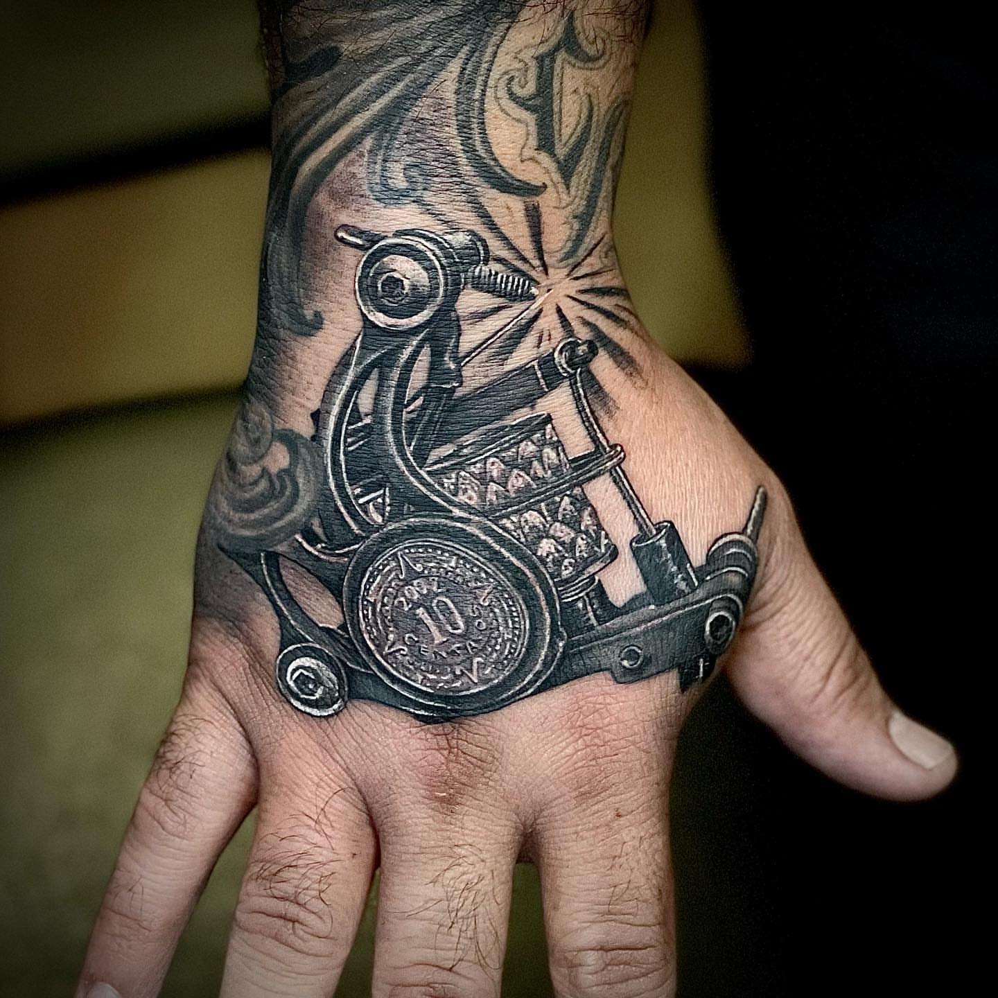 Tattoo by @ibanez773 — black_and_grey, realism
